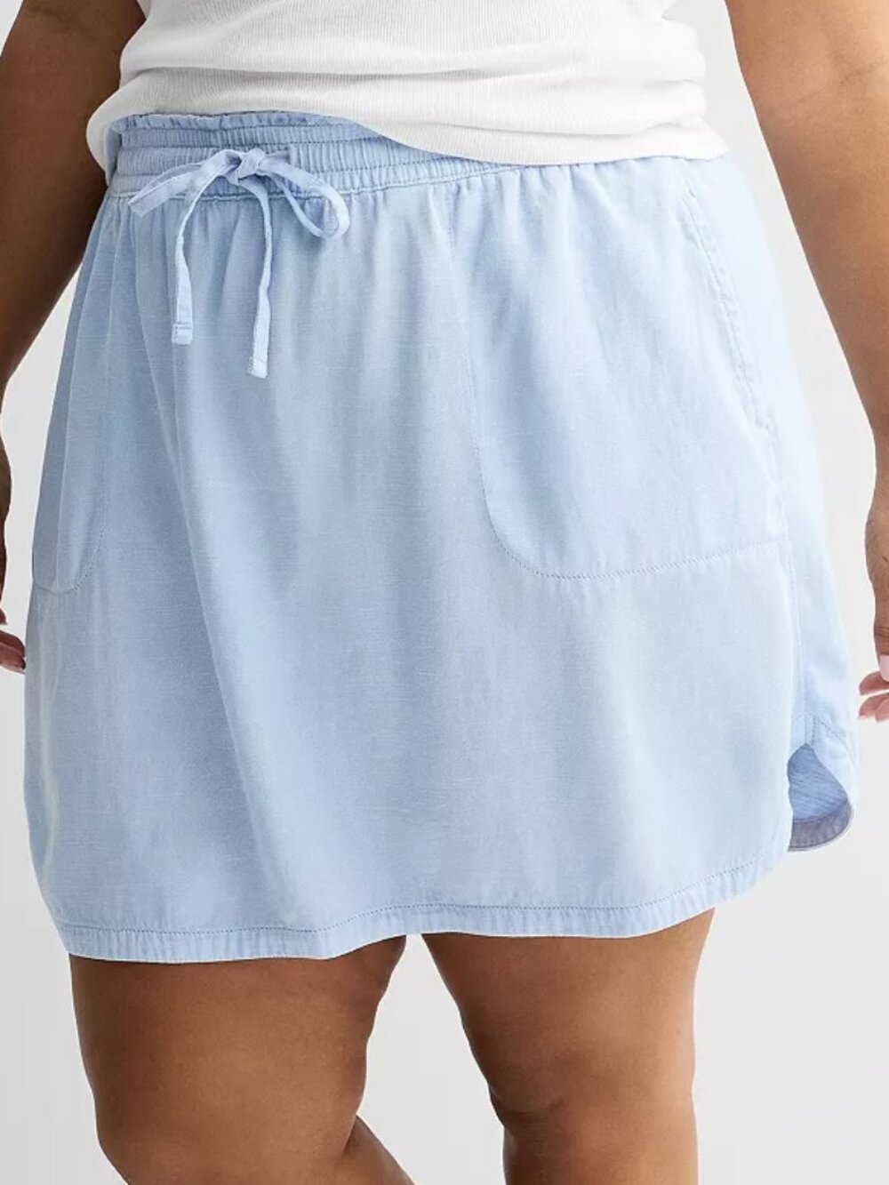 *NWT* Women's XL Sonoma pull-on mini skirt Lt Blue Rayon mix